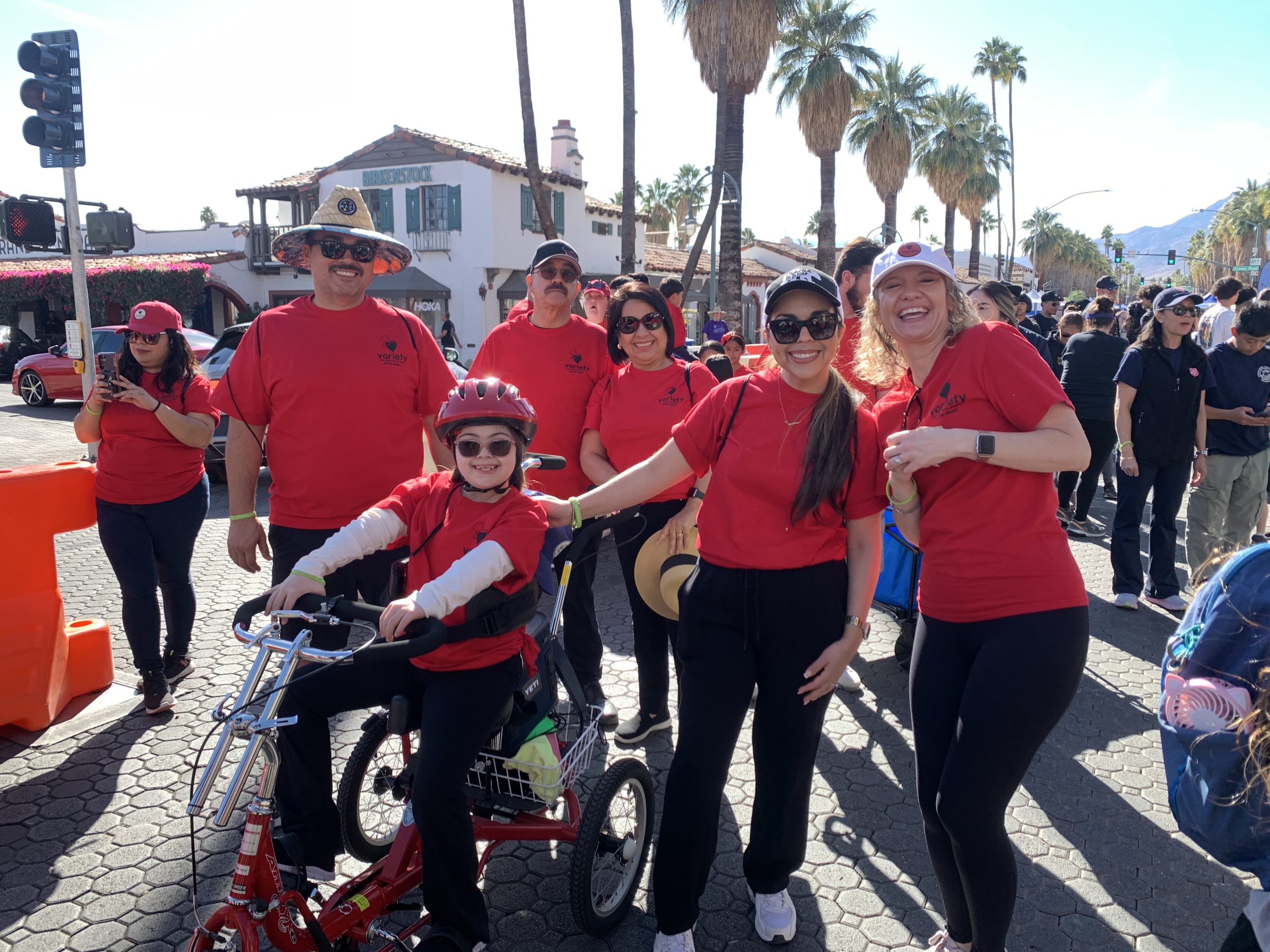 team-variety-tour-de-palm-springs.jpeg Variety of the Desert families and volunteers participating in the Tour de Palm Springs community event.
